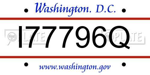 I77796Q District Of Columbia License Plate