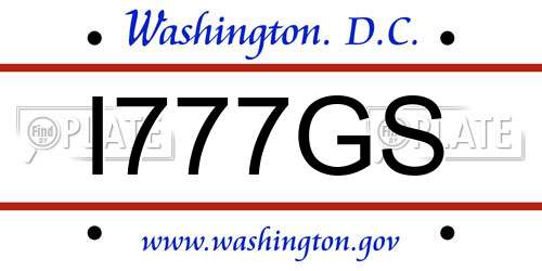 I777GS District Of Columbia License Plate