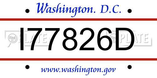 I77826D District Of Columbia License Plate
