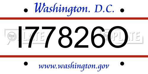 I77826O District Of Columbia License Plate