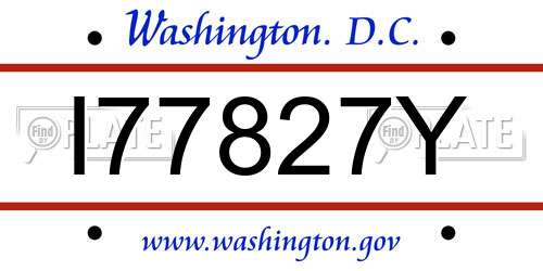 I77827Y District Of Columbia License Plate