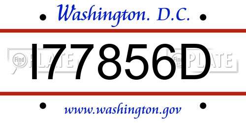 I77856D District Of Columbia License Plate
