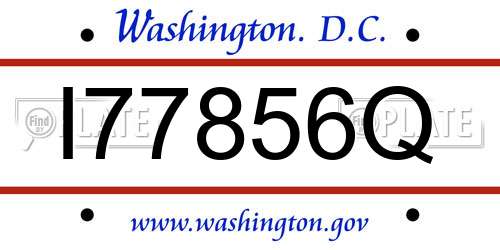 I77856Q District Of Columbia License Plate