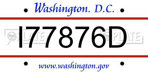 I77876D District Of Columbia License Plate
