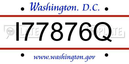 I77876Q District Of Columbia License Plate