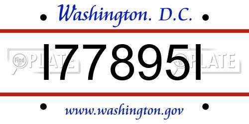 I77895I District Of Columbia License Plate