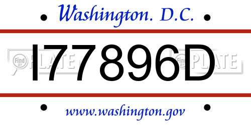 I77896D District Of Columbia License Plate