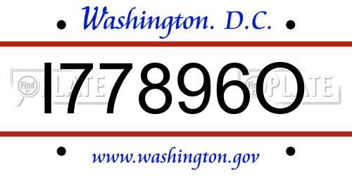I77896O District Of Columbia License Plate