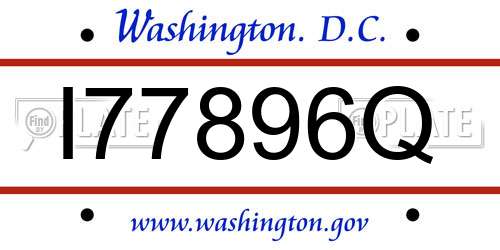 I77896Q District Of Columbia License Plate
