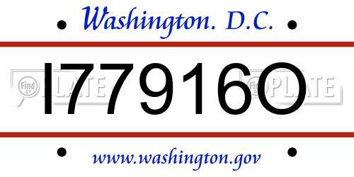 I77916O District Of Columbia License Plate