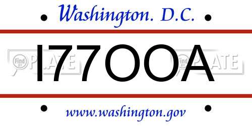 I77OOA District Of Columbia License Plate