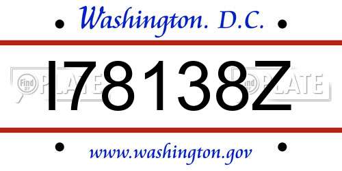 I78138Z District Of Columbia License Plate