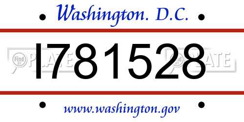 I781528 District Of Columbia License Plate