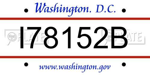 I78152B District Of Columbia License Plate