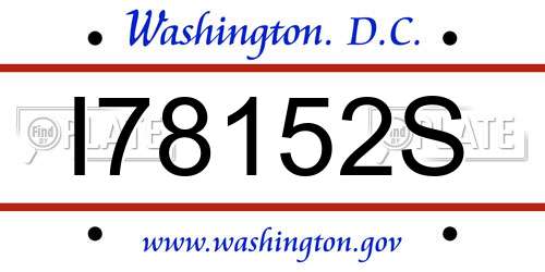 I78152S District Of Columbia License Plate