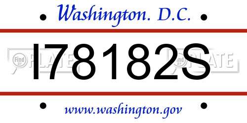 I78182S District Of Columbia License Plate