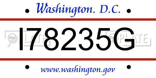 I78235G District Of Columbia License Plate