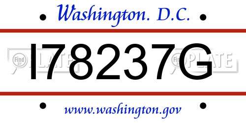 I78237G District Of Columbia License Plate