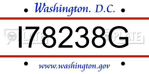I78238G District Of Columbia License Plate