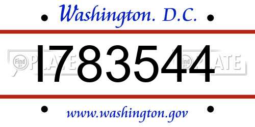I783544 District Of Columbia License Plate