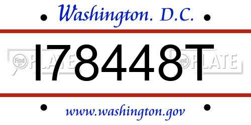 I78448T District Of Columbia License Plate