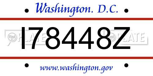 I78448Z District Of Columbia License Plate
