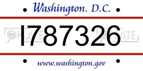 I787326 District Of Columbia License Plate