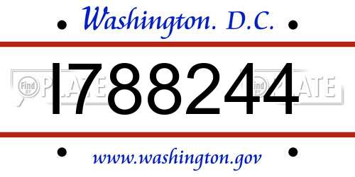 I788244 District Of Columbia License Plate