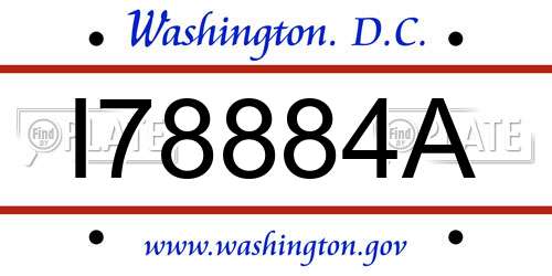 I78884A District Of Columbia License Plate