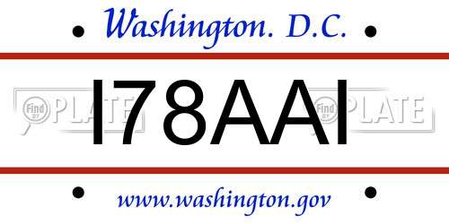 I78AAI District Of Columbia License Plate