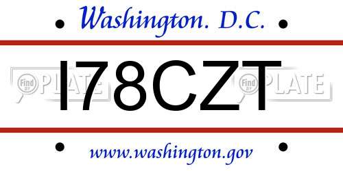 I78CZT District Of Columbia License Plate