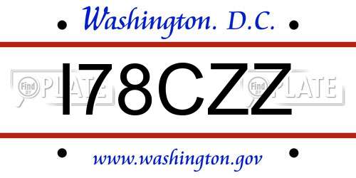 I78CZZ District Of Columbia License Plate