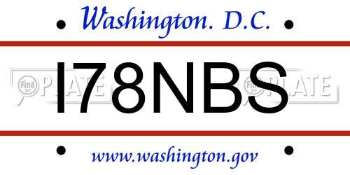 I78NBS District Of Columbia License Plate