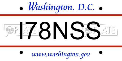 I78NSS District Of Columbia License Plate