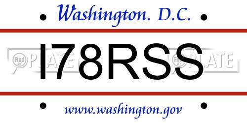 I78RSS District Of Columbia License Plate