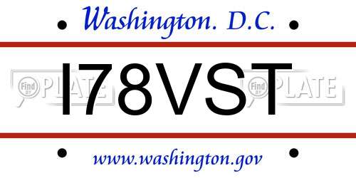 I78VST District Of Columbia License Plate