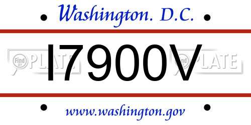 I7900V District Of Columbia License Plate