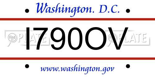 I790OV District Of Columbia License Plate