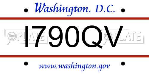 I790QV District Of Columbia License Plate