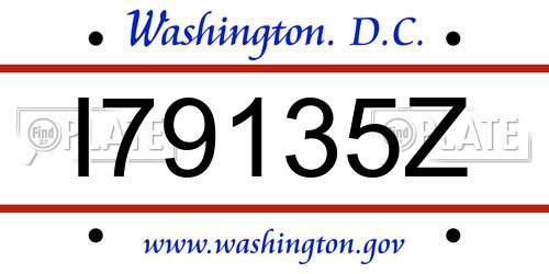 I79135Z District Of Columbia License Plate