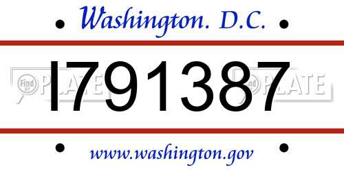 I791387 District Of Columbia License Plate