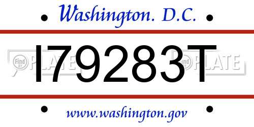 I79283T District Of Columbia License Plate