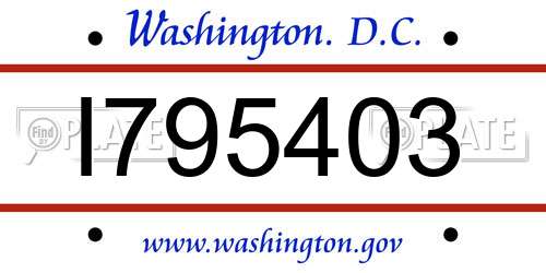 I795403 District Of Columbia License Plate