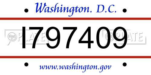 I797409 District Of Columbia License Plate
