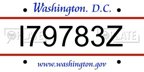 I79783Z District Of Columbia License Plate