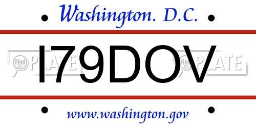 I79DOV District Of Columbia License Plate
