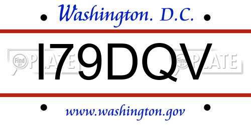 I79DQV District Of Columbia License Plate