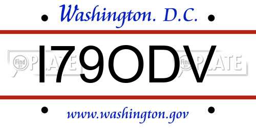 I79ODV District Of Columbia License Plate