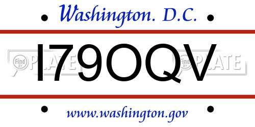 I79OQV District Of Columbia License Plate