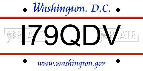 I79QDV District Of Columbia License Plate